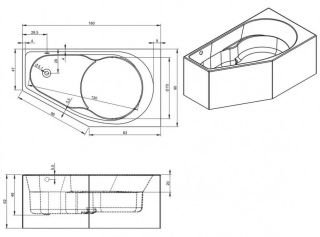 Акриловая ванна Riho Yukon Plug and Play B009012005 L 160х90см белый